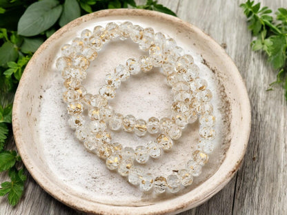 Czech Glass Beads - Rondelle Beads - Fire Polished Beads - Crystal Beads - 3x5mm Rondelle Beads - 30pcs (2642)