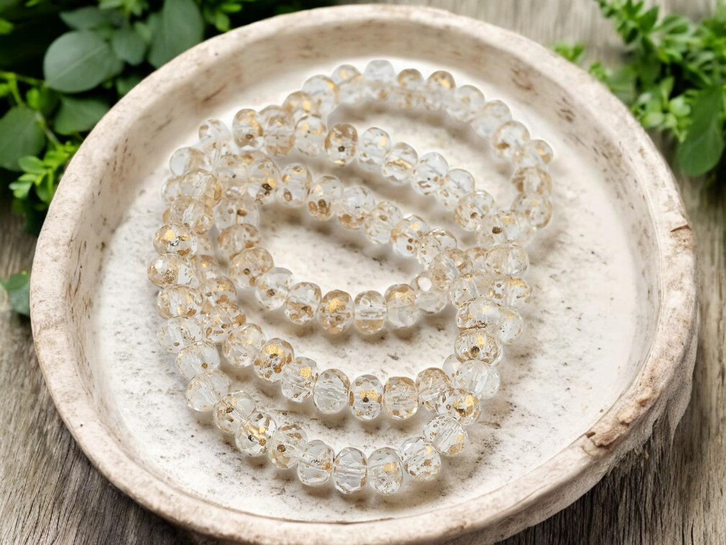 Czech Glass Beads - Rondelle Beads - Fire Polished Beads - Crystal Beads - 3x5mm Rondelle Beads - 30pcs (2642)