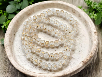 Czech Glass Beads - Rondelle Beads - Fire Polished Beads - Crystal Beads - 3x5mm Rondelle Beads - 30pcs (2642)