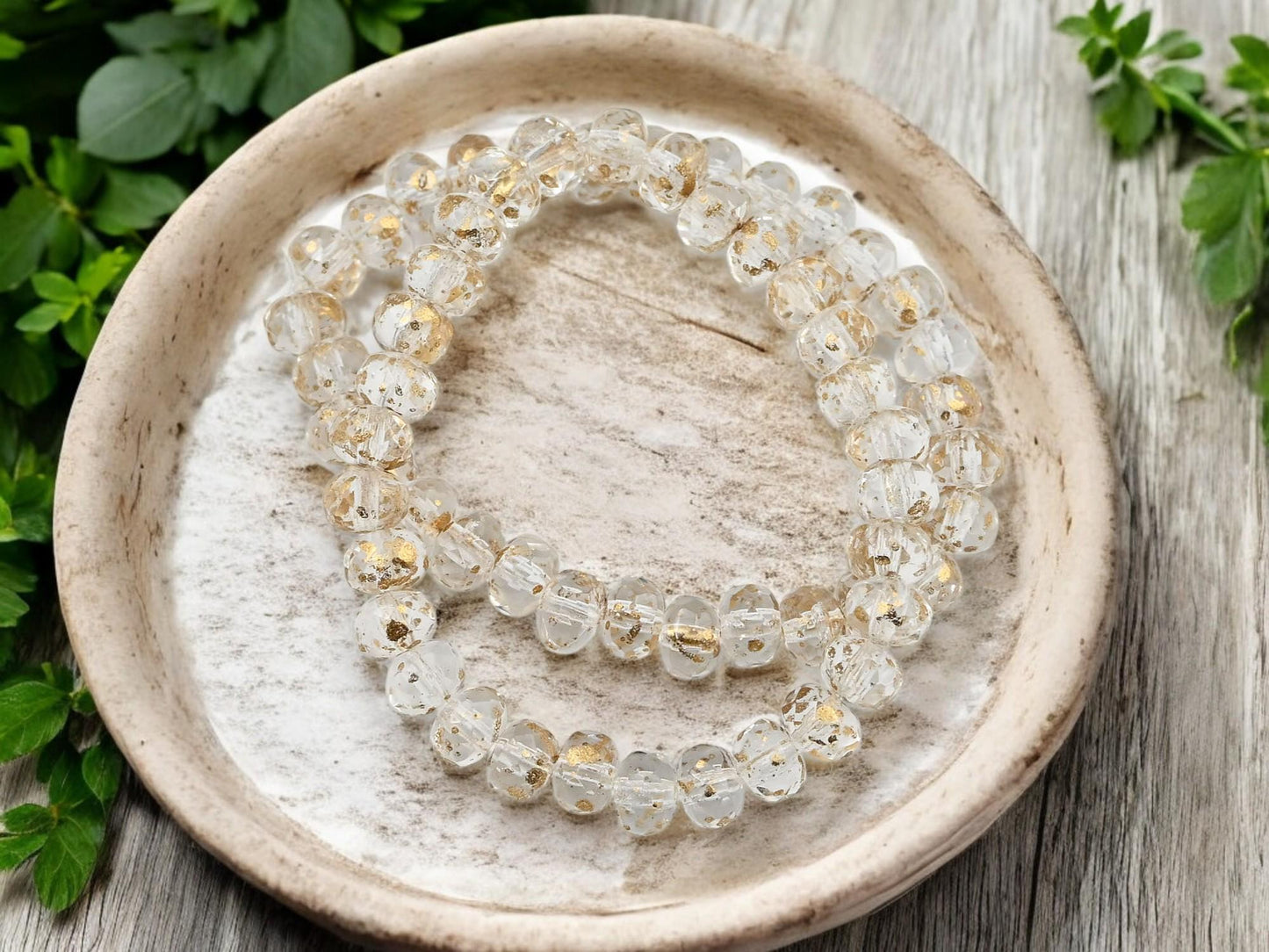 Czech Glass Beads - Rondelle Beads - Fire Polished Beads - Crystal Beads - 3x5mm Rondelle Beads - 30pcs (2642)