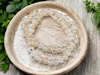 Czech Glass Beads - Rondelle Beads - Fire Polished Beads - Crystal Beads - 3x5mm Rondelle Beads - 30pcs (2642)