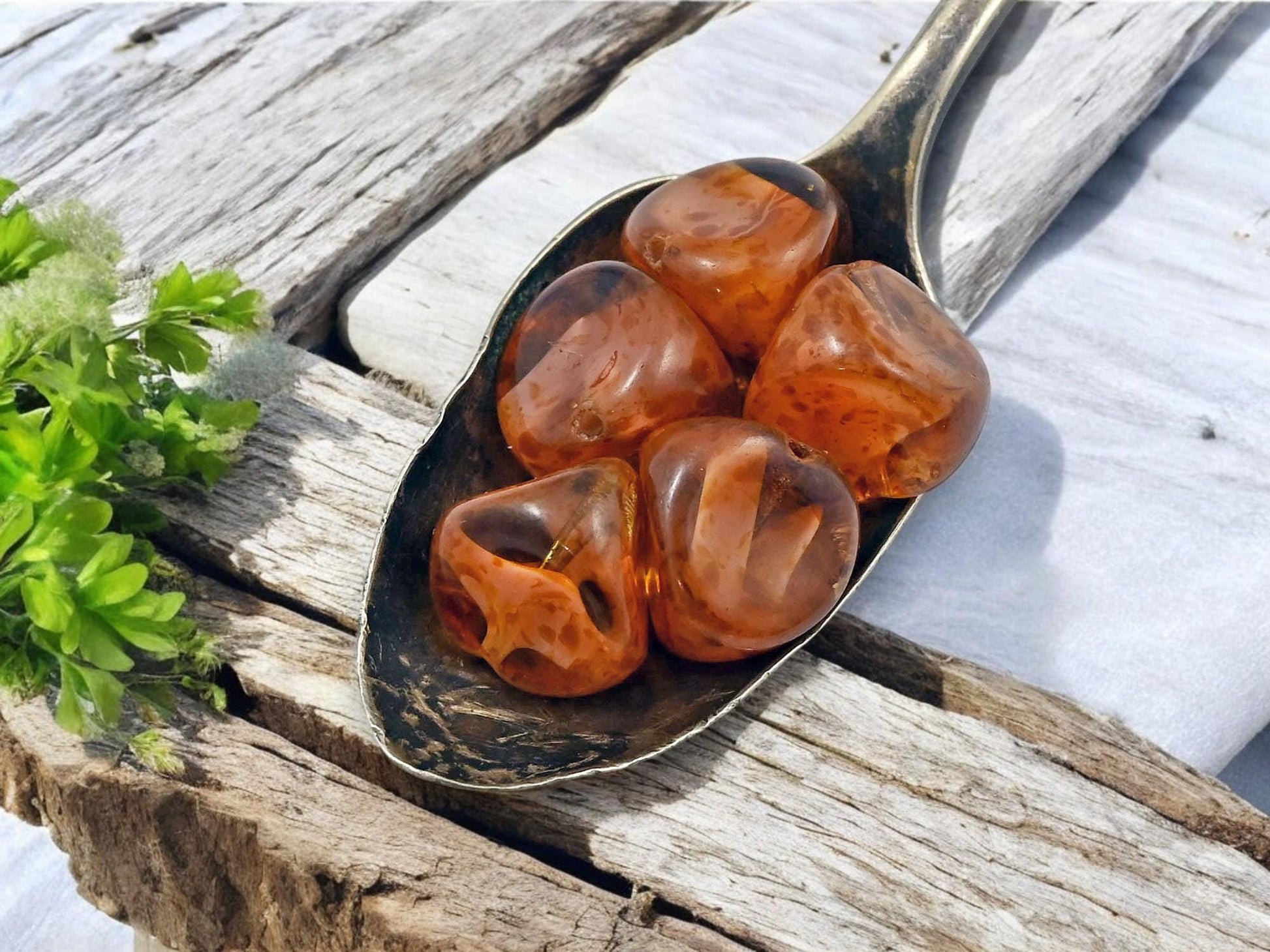 Picasso Beads - Czech Glass Beads - Vintage Czech Glass - Nugget Beads - Organic Beads - 14mm - 9pcs - (A296)