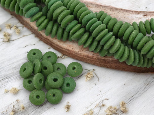 Powder Glass Beads - African Glass Beads - Recycled Glass Beads - Ashanti Glass - Heishi Beads - 13-15mm