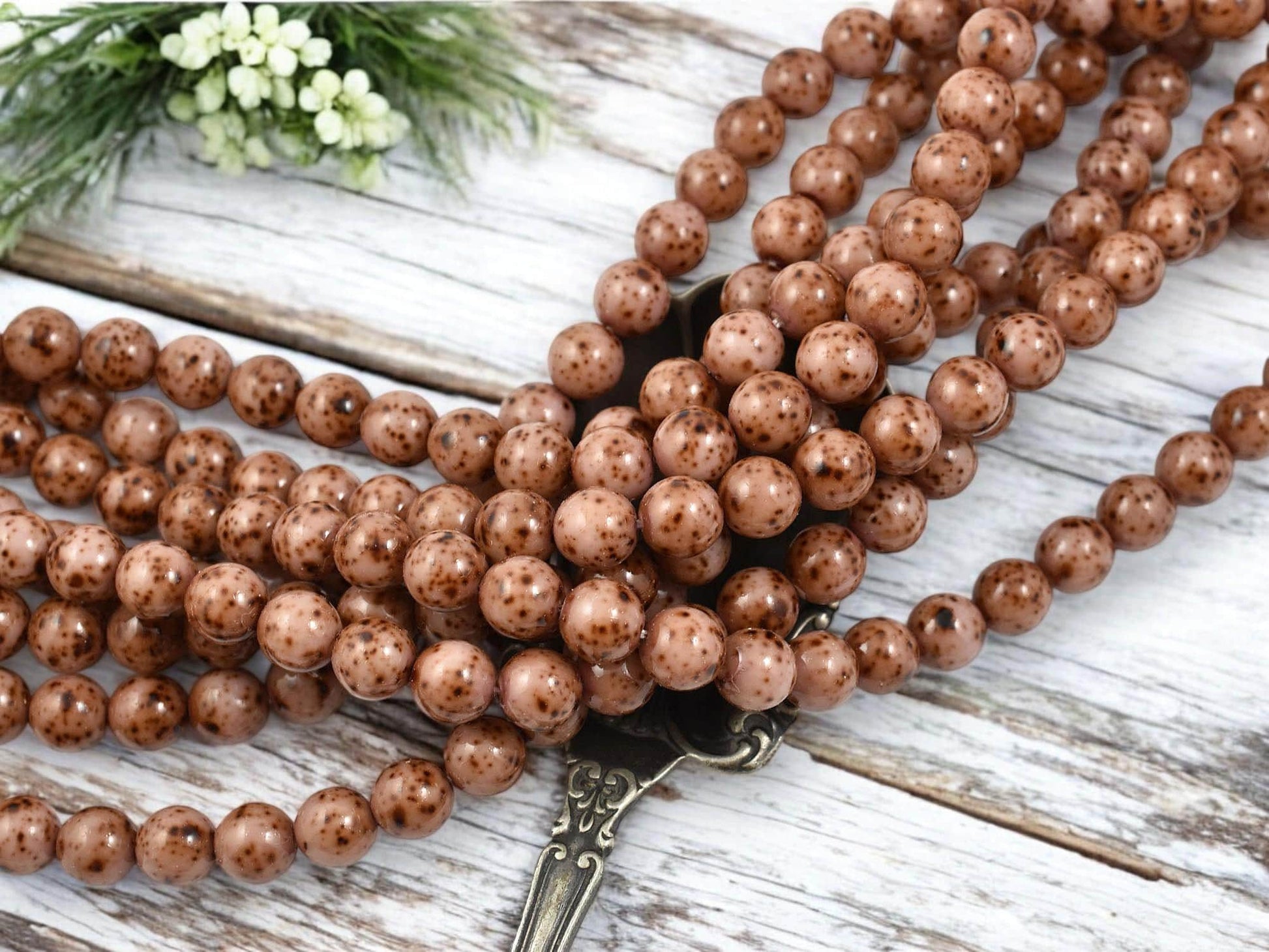 Czech Glass Beads - Druk Beads - Round Beads - Full Strand - 8mm - 25pcs - (1276)