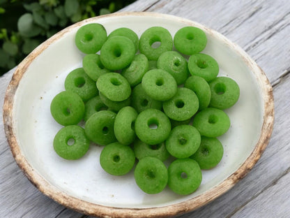 African Glass Beads - Recycled Glass Beads - Ashanti Glass - Heishi Beads - 13-15mm