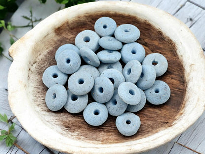 Recycled Glass Beads - Powder Glass Beads - African Glass Beads - Ashanti Glass - Heishi Beads - 13-15mm