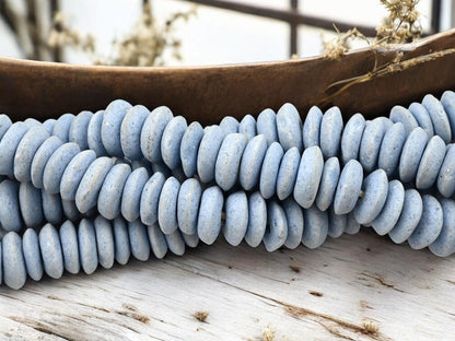 Recycled Glass Beads - Powder Glass Beads - African Glass Beads - Ashanti Glass - Heishi Beads - 13-15mm