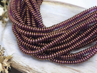 Czech Glass Beads - Glass Spacer Beads - Rondelle Beads - Picasso Beads - 6x2mm - 100pcs (236)