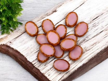 Picasso Beads - Czech Glass Beads - Old Stock Beads - Oval Beads - 12x9mm - 24pcs - (2539)