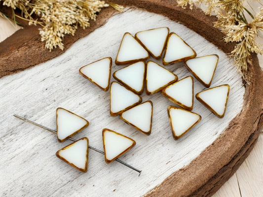 Picasso Beads - Czech Glass Beads - Top Drilled Beads - Triangle Beads - 12mm - 20pcs - (5096)