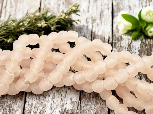 Fair Trade Beads - Ghana Beads - Recycled Glass Beads - African Glass Beads - Approx 11-12mm - 21" Strand - (J56)