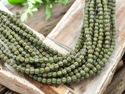 Picasso Beads - Czech Glass Beads - Melon Beads - Round Beads - 5mm - 50pcs - (B599)