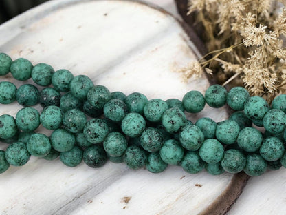 Czech Glass Beads - Round Beads - Picasso Beads - Druk Beads - 8mm Beads - 25pcs - (1649)