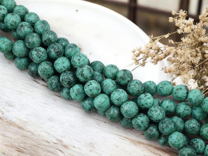 Czech Glass Beads - Round Beads - Picasso Beads - Druk Beads - 8mm Beads - 25pcs - (1649)