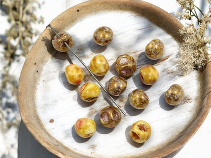 Picasso Beads - Czech Glass Beads - Button Beads - Czech Glass Buttons - 9x8mm - 30pcs - (4696)