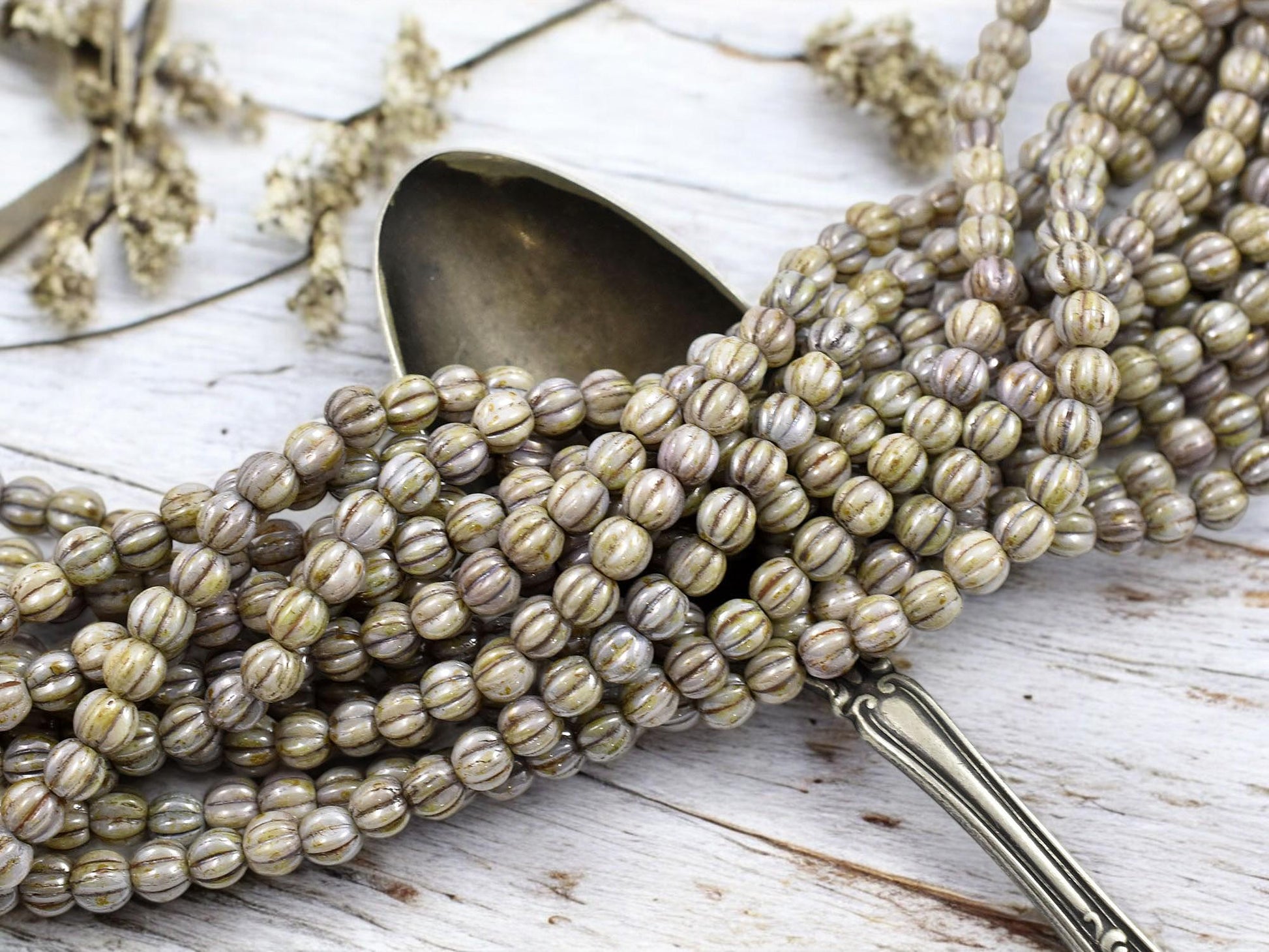 Picasso Beads - Czech Glass Beads - Melon Beads - Round Beads - 5mm - 50pcs - (2617)