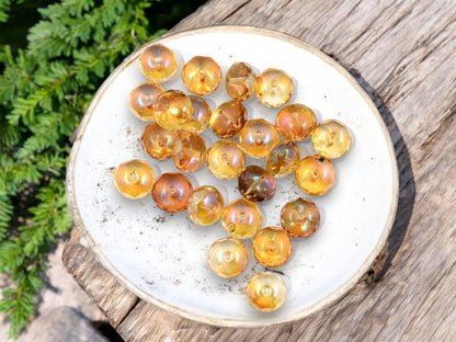 Czech Glass Beads - Rondelle Beads - Czech Glass Rondelle - Fire Polish Beads - 11x7mm - 25pcs - (1419)