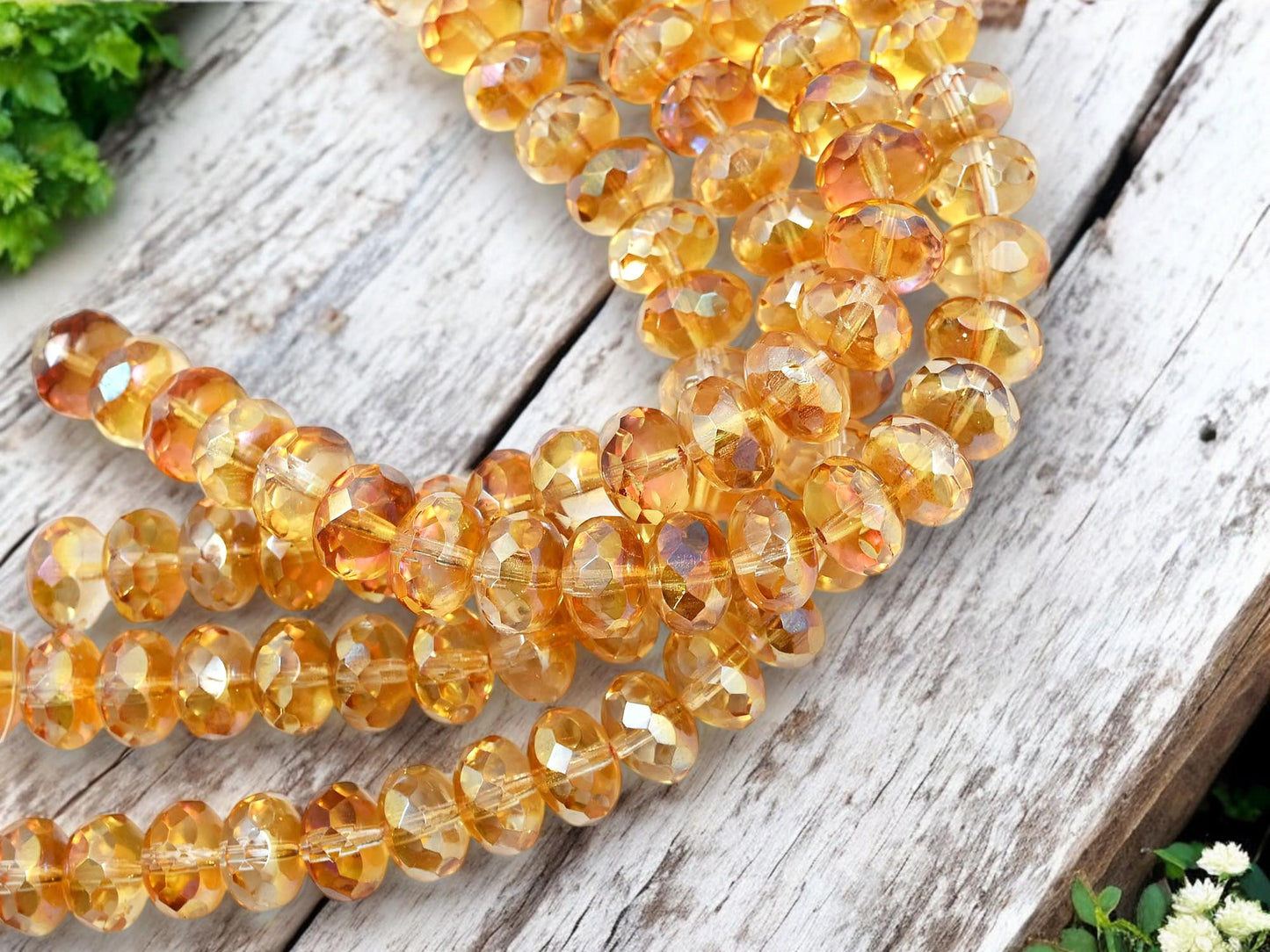 Czech Glass Beads - Rondelle Beads - Czech Glass Rondelle - Fire Polish Beads - 11x7mm - 25pcs - (1419)