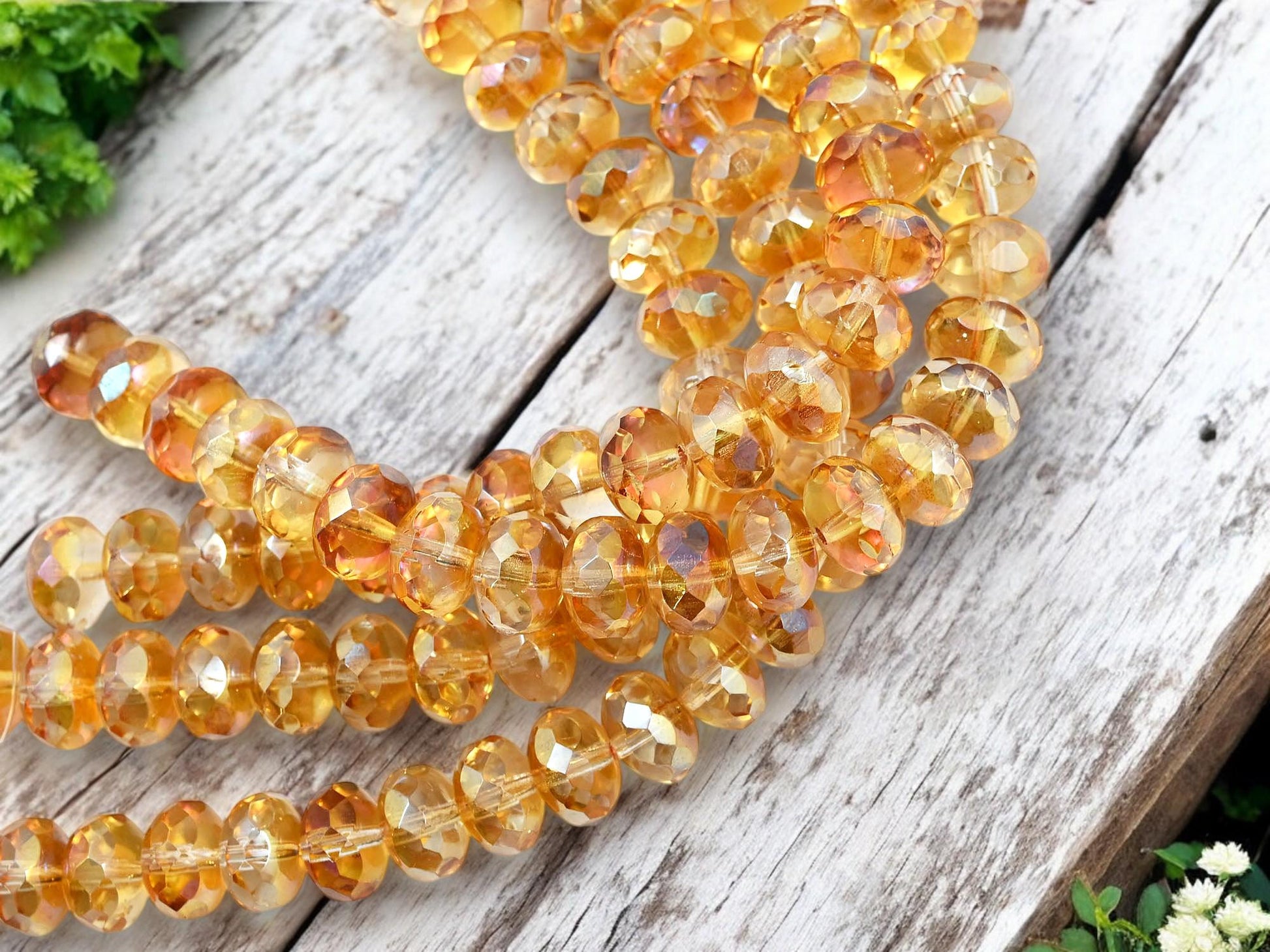 Czech Glass Beads - Rondelle Beads - Czech Glass Rondelle - Fire Polish Beads - 11x7mm - 25pcs - (1419)