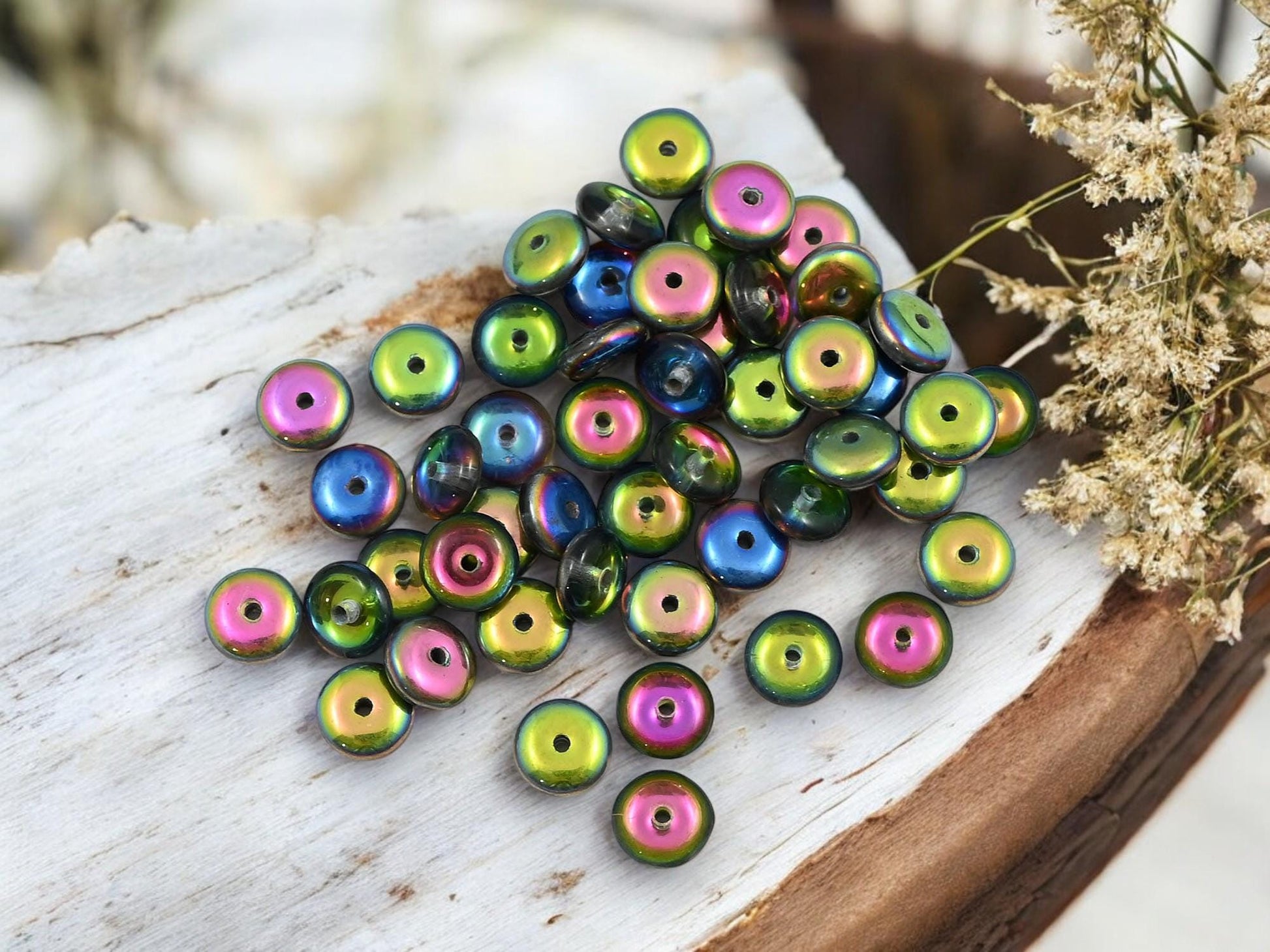 Czech Glass Beads - Glass Spacer Bead - Rondelle Beads - 6x2mm - 50pcs - (252)