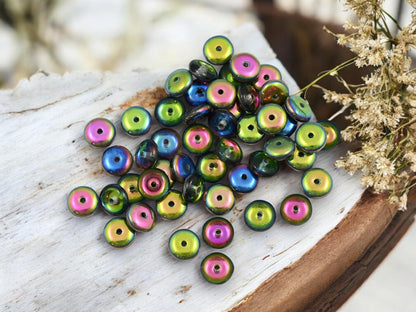 Czech Glass Beads - Glass Spacer Bead - Rondelle Beads - 6x2mm - 50pcs - (252)