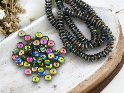 Czech Glass Beads - Glass Spacer Bead - Rondelle Beads - 6x2mm - 50pcs - (252)