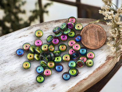 Czech Glass Beads - Glass Spacer Bead - Rondelle Beads - 6x2mm - 50pcs - (252)