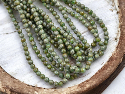 Picasso Beads - Czech Glass Beads - Round Beads - Druk Beads - Round Beads - 4mm - 50pcs - (3904)