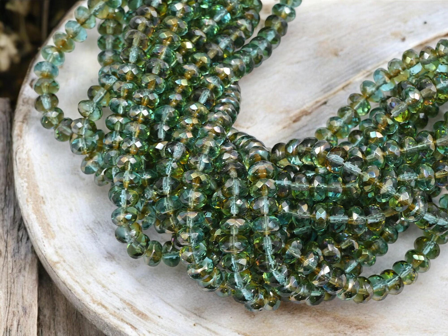 Czech Glass Beads - Rondelle Beads - Spacer Beads - Donut Beads - 7x4mm - 50pcs - (2943)