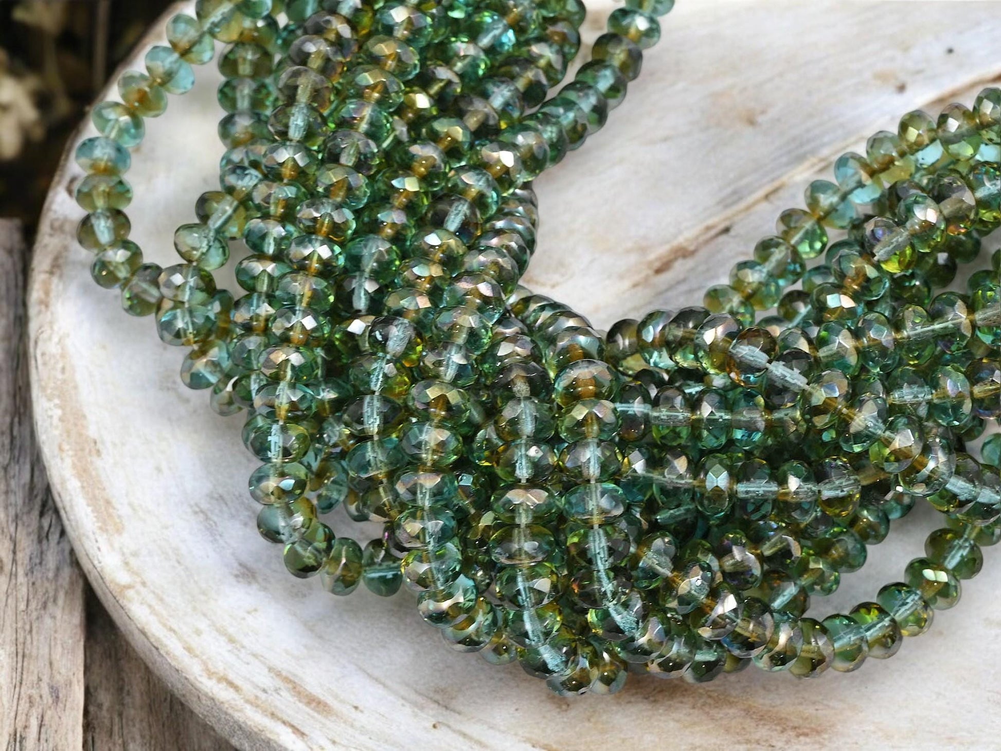 Czech Glass Beads - Rondelle Beads - Spacer Beads - Donut Beads - 7x4mm - 50pcs - (2943)