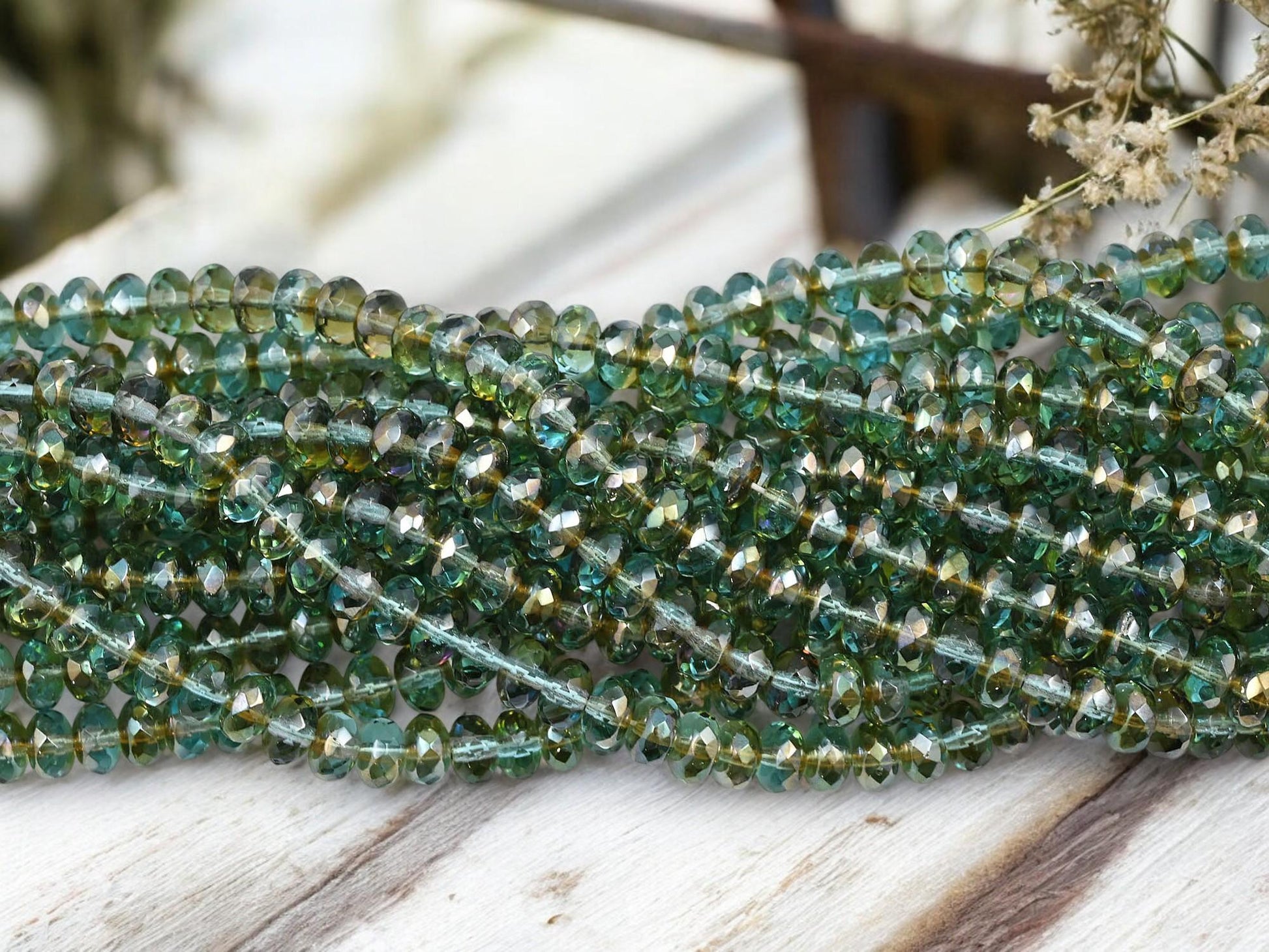 Czech Glass Beads - Rondelle Beads - Spacer Beads - Donut Beads - 7x4mm - 50pcs - (2943)