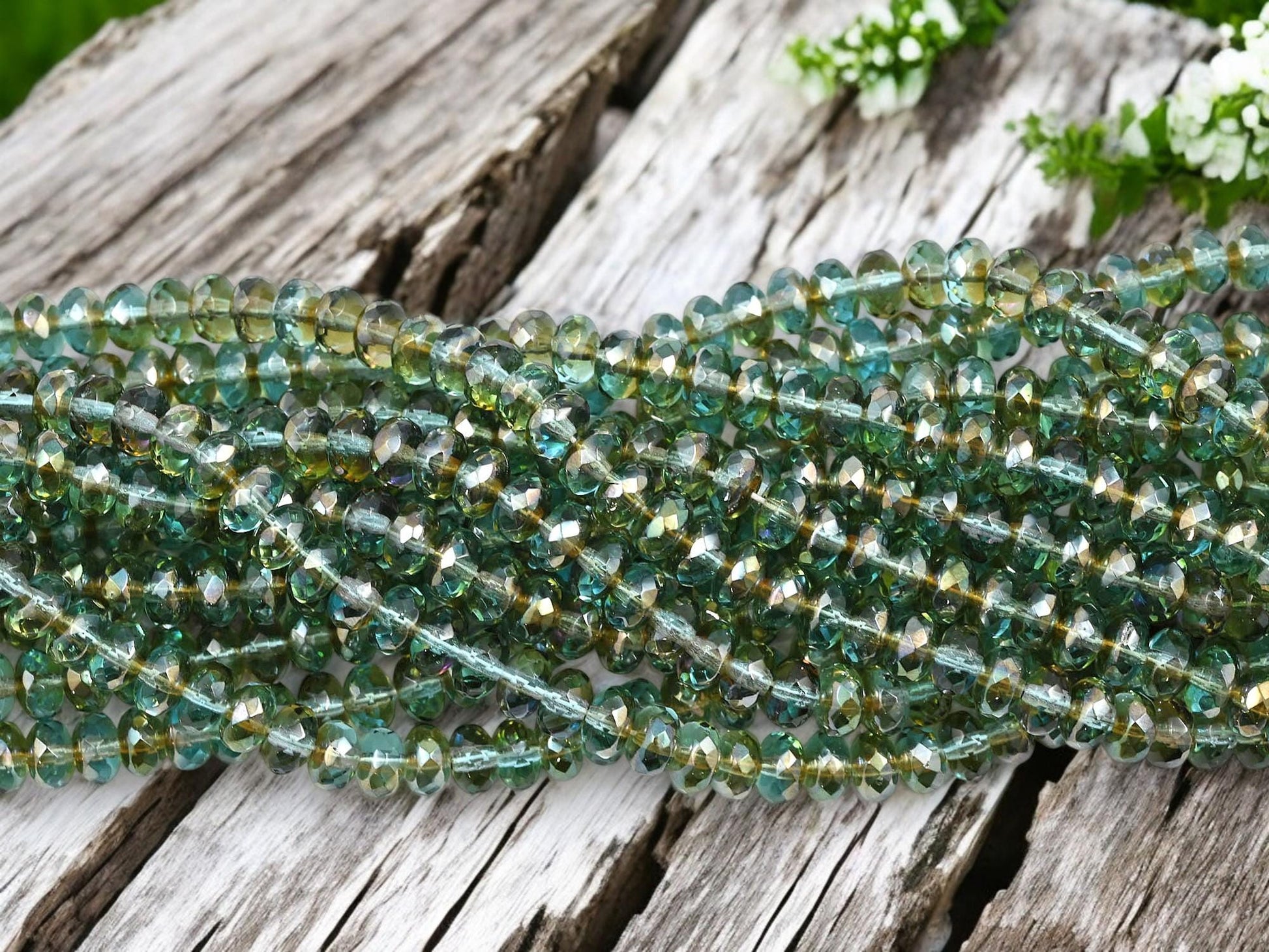 Czech Glass Beads - Rondelle Beads - Spacer Beads - Donut Beads - 7x4mm - 50pcs - (2943)