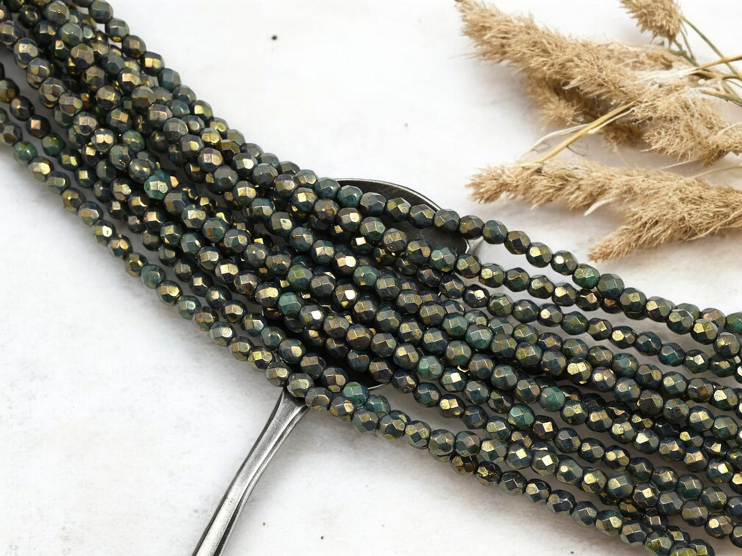 Czech Glass Beads - 4mm Beads - Fire Polished Beads - Picasso Beads - Round Beads - 50pcs - 4mm - (2109)