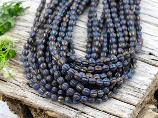 Czech Glass Beads - Melon Beads - Round Beads - 5mm - 50pcs - (A173)