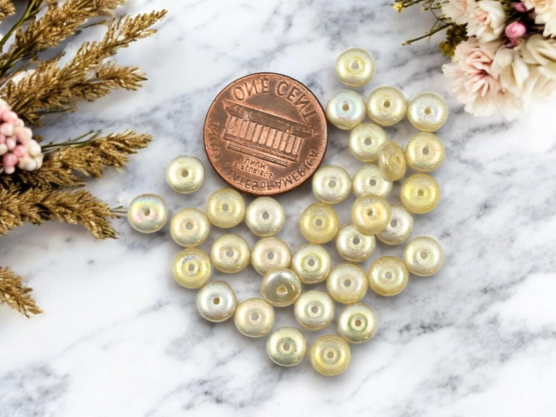 Czech Glass Beads - Glass Spacer Bead - Rondelle Beads - Picasso Beads - 6x2mm - 50pcs - (874)