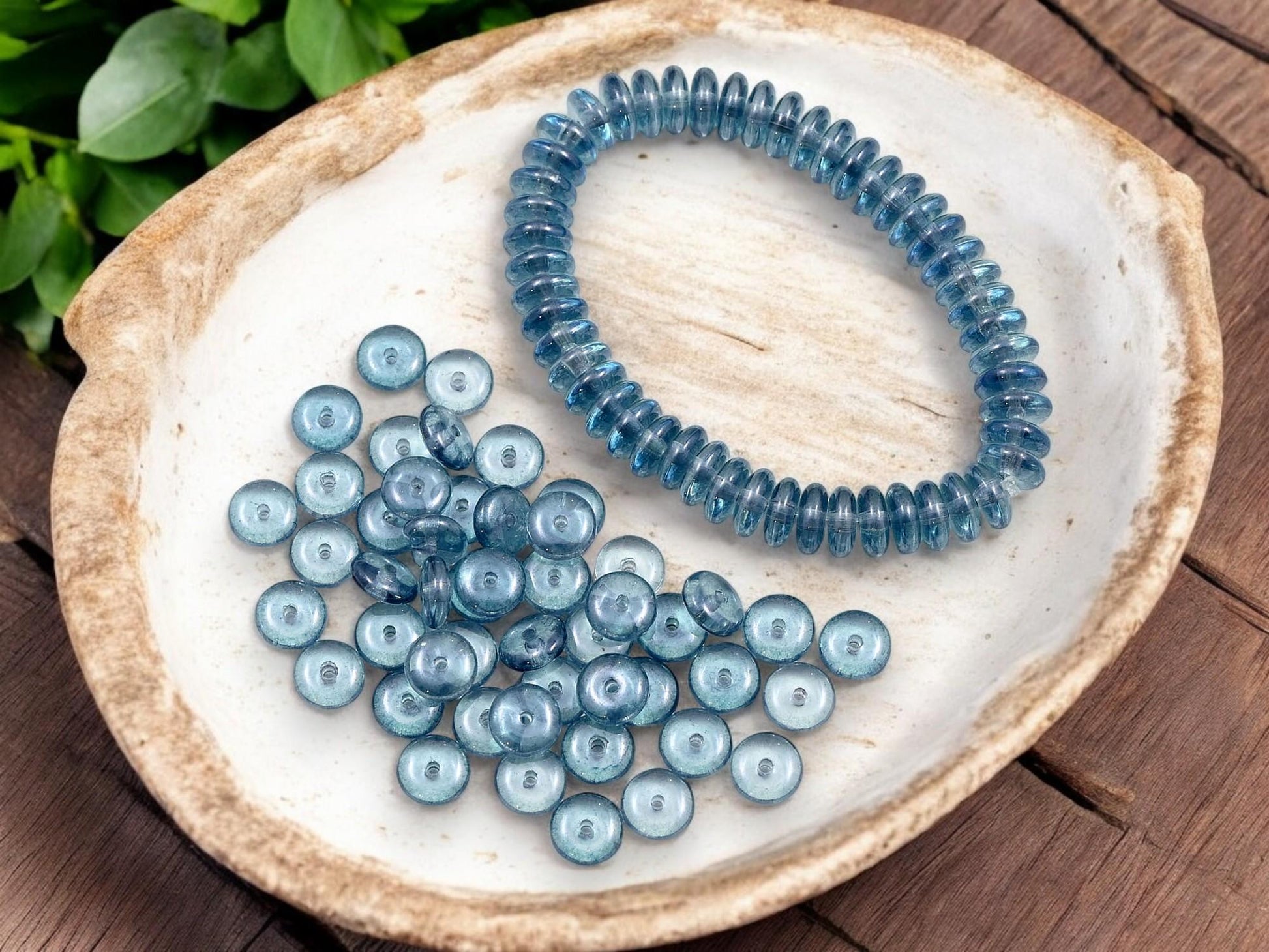 Czech Glass Beads - Glass Spacer Bead - Rondelle Beads - Picasso Beads - 6x2mm - 50pcs - (2193)