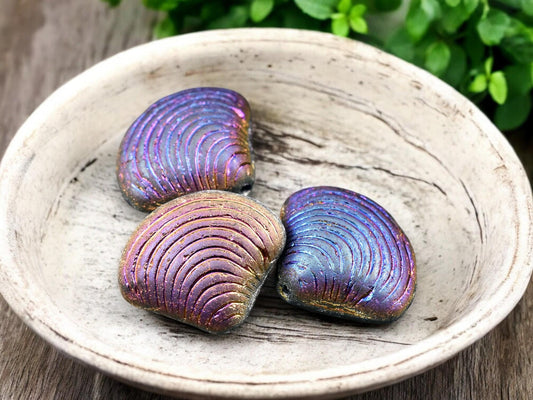 *8* 15x18mm Metallic Volcano Sea Shell Beads