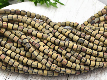 Trade Beads - African Glass Beads - Java Glass Beads - Striped Seed Beads - Gooseberry Beads - 4-7mm - 24" Strand - (6169)