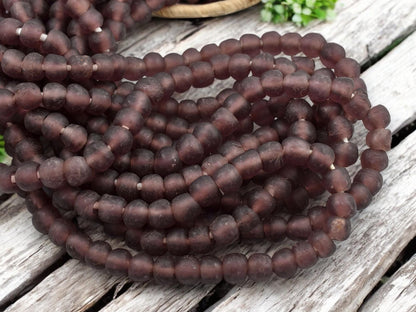 African Glass Beads -Fair Trade Beads - Ghana Beads - Recycled Glass Beads - Approx 8-10mm - 20" Strand - (J60)