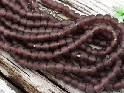 African Glass Beads -Fair Trade Beads - Ghana Beads - Recycled Glass Beads - Approx 8-10mm - 20" Strand - (J60)