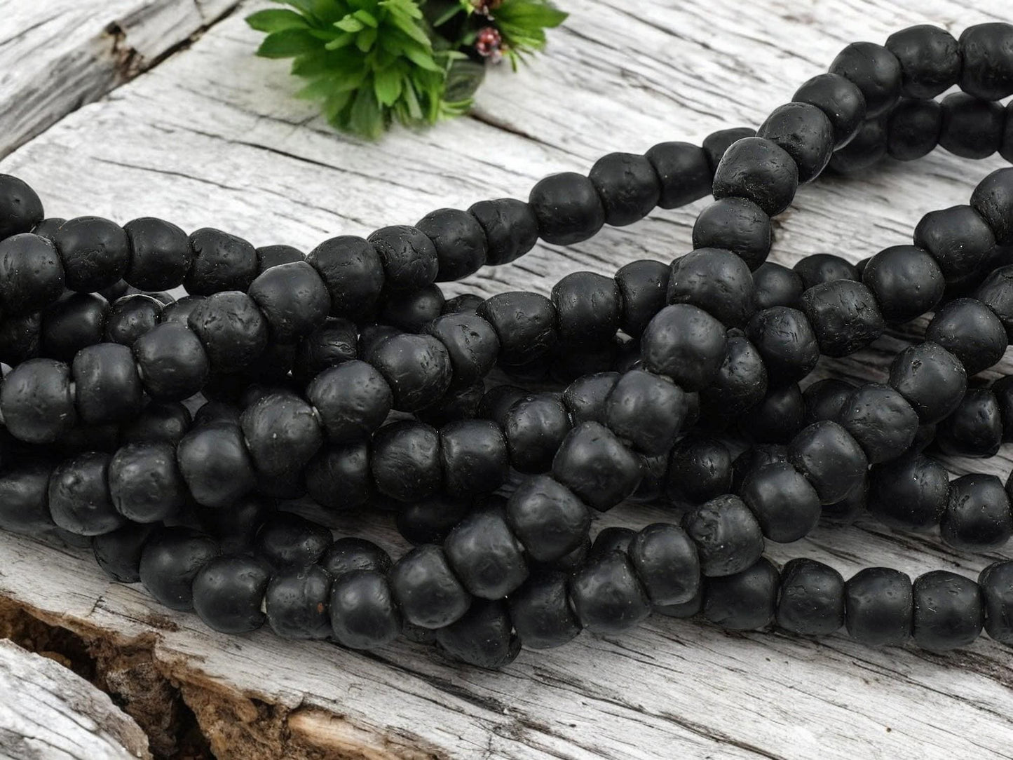 Recycled Glass Beads - African Glass Beads - Fair Trade Beads - Ghana Beads - Approx 9-10mm - 19" Strand - (J63)