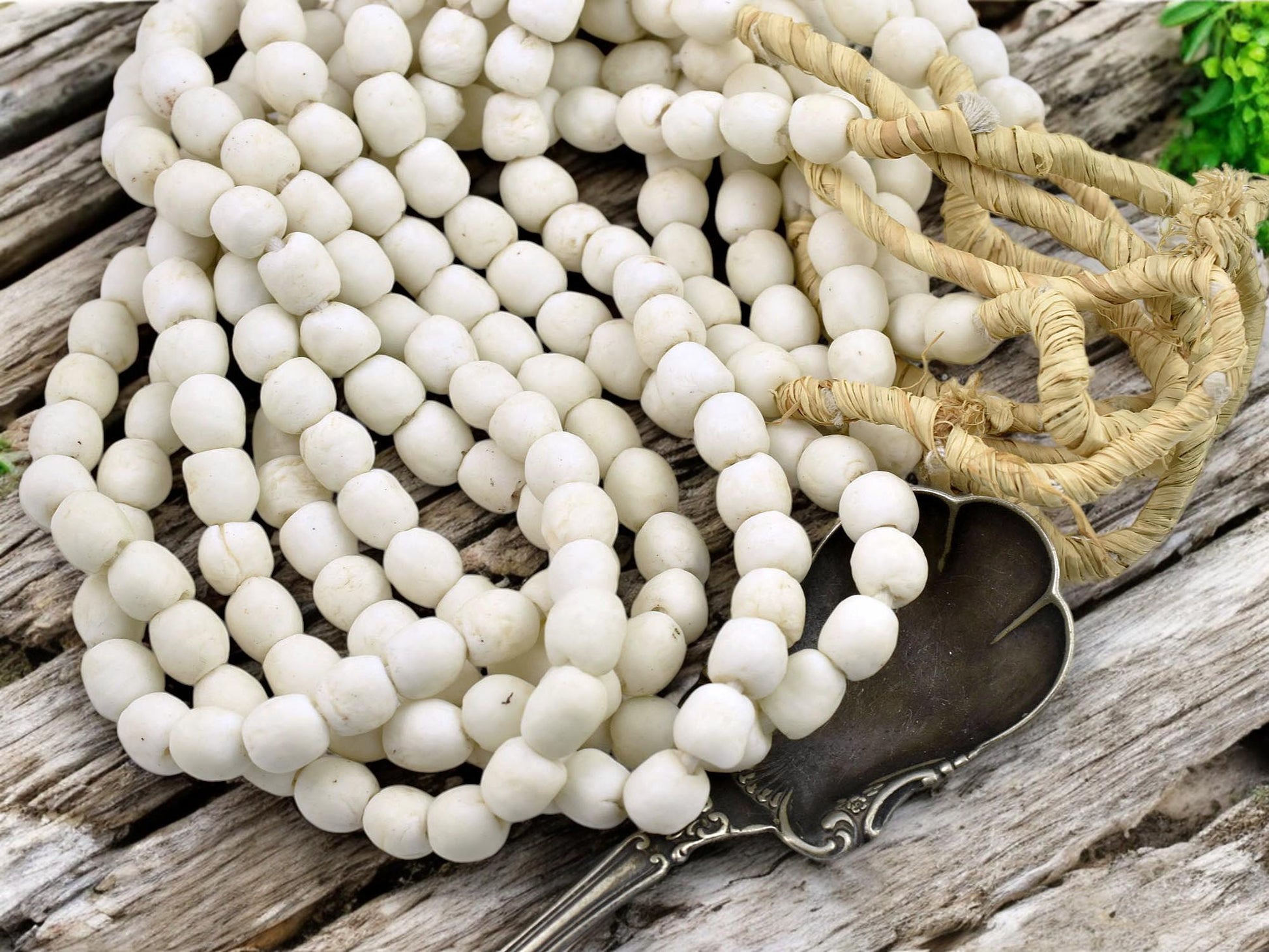 Recycled Glass Beads - African Glass Beads - Fair Trade Beads - Ghana Beads - Approx 8-9mm - 20" Strand - (J64)