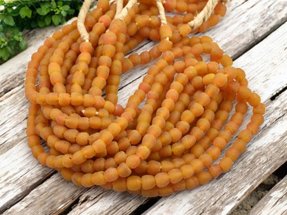 Recycled Glass Beads - African Glass Beads -Fair Trade Beads - Ghana Beads - Approx 6-4mm - 19" Strand - (J62)