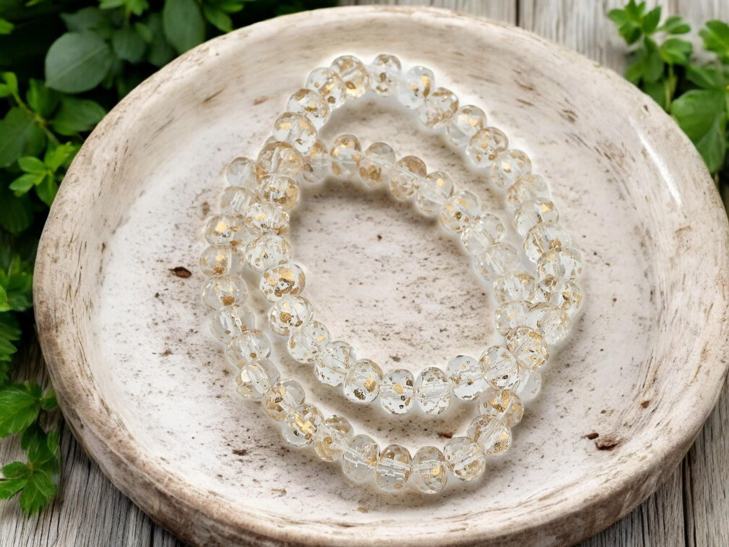 Czech Glass Beads - Rondelle Beads - Fire Polished Beads - Crystal Beads - 3x5mm Rondelle Beads - 30pcs (2642)