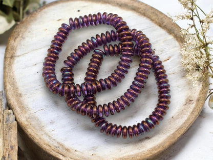 Rondelle Spacer - Czech Glass Beads - Glass Spacer Bead - Rondelle Beads - Picasso Beads - 6x2mm - 50pcs - (2802)