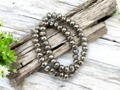 Czech Glass Beads - Rondelle Beads - Silver Spacers - Antique Silver Beads - 3x5mm Rondelle Beads - 30pcs - (6186)