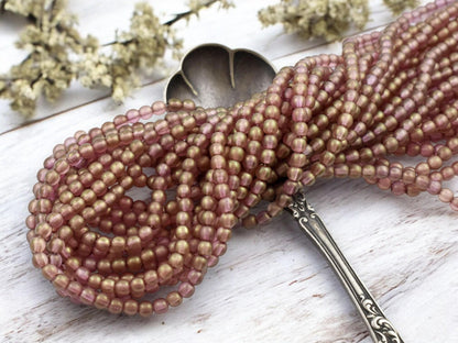 4mm Beads - Czech Glass Beads - Picasso Beads - Round Beads - Druk Beads - 100pcs - (A445)