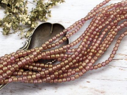 4mm Beads - Czech Glass Beads - Picasso Beads - Round Beads - Druk Beads - 100pcs - (A445)