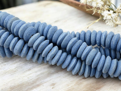 Recycled Glass Beads - Powder Glass Beads - African Glass Beads - Ashanti Glass - Heishi Beads - 13-15mm