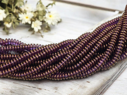 Czech Glass Beads - Glass Spacer Beads - Rondelle Beads - Picasso Beads - 6x2mm - 100pcs (236)